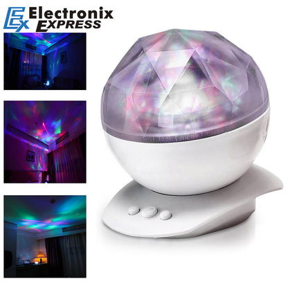 Relaxing Colorful Diamond Light Projection Lamp with Speaker