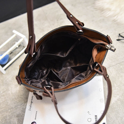 European Women's Bag Large Simple Fashion Handbag Retro Shoulder Messenger Bags
