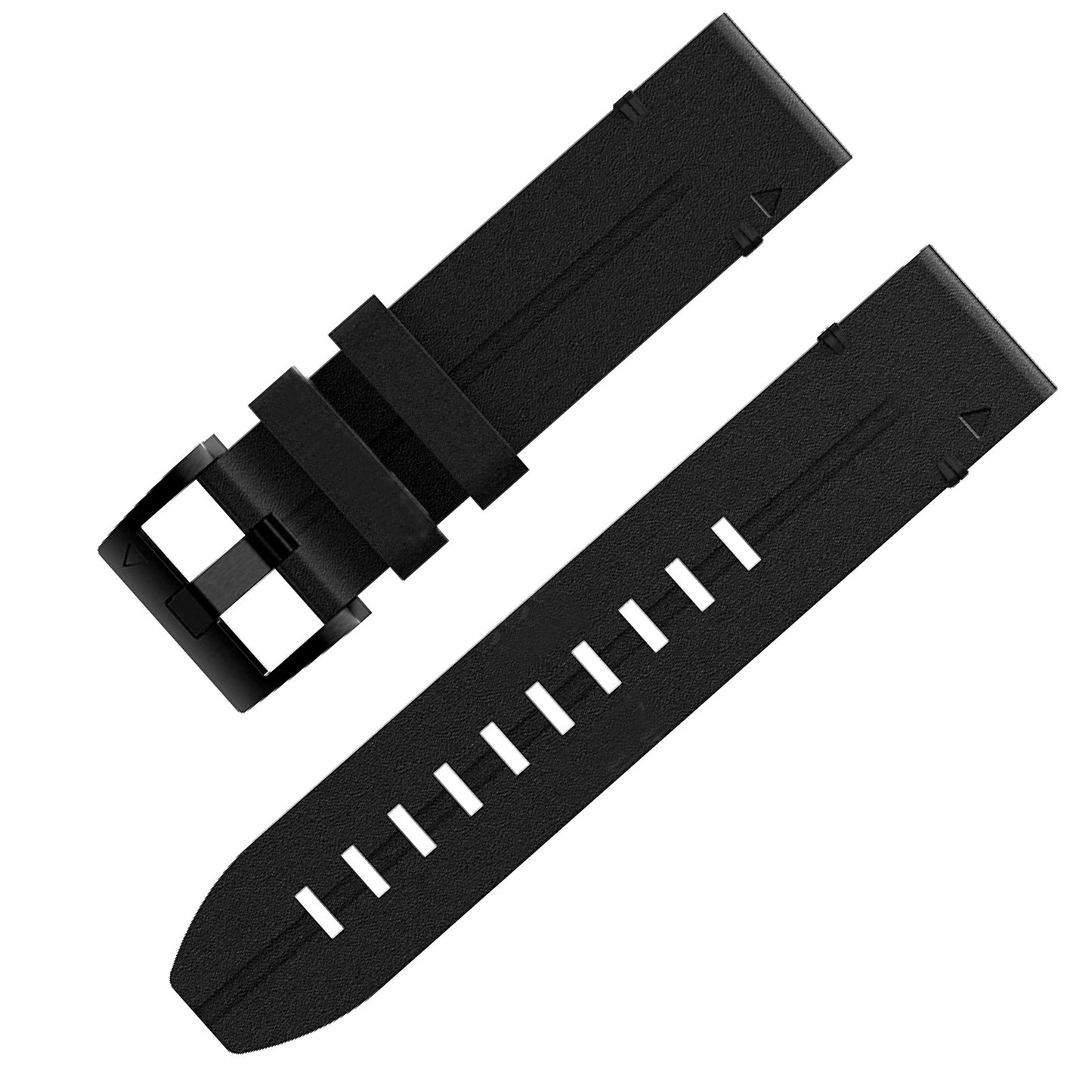 Black Leather Watchband Strap Quick Wristband Fit For Garmin Fenix 5 6 7 22mm