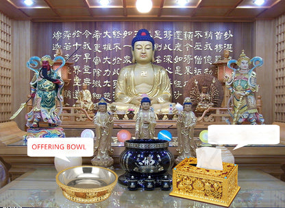 BUDDHISM ALTAR MUST! 10" SUPPLIES OFFERING FLOWER FRUIT PLATTER TRAY -