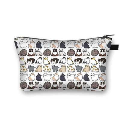 Cute Cat Print Cosmetic Case Makeup Bags Cosmetic Bags Travel Storage Organizers