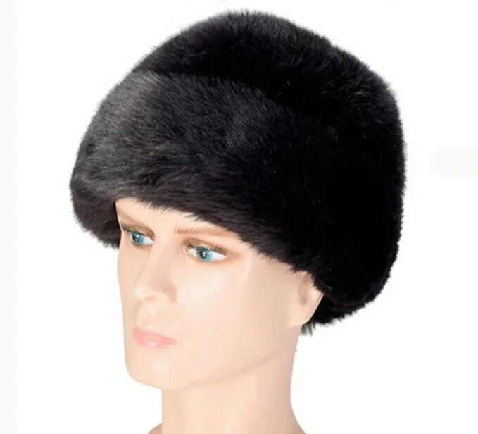 Men Winter Caps Faux Fur Outdoors Warm Thicken Retro Stylish Bomber Hats 56-60cm
