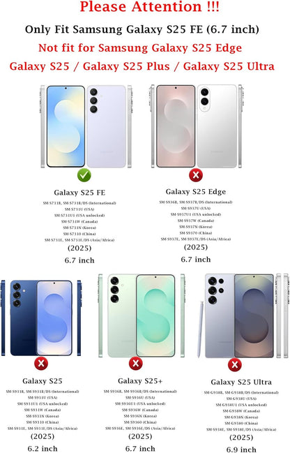 For Samsung Galaxy S25 FE Case： with Slide Camera Cover & Military Grade Protect