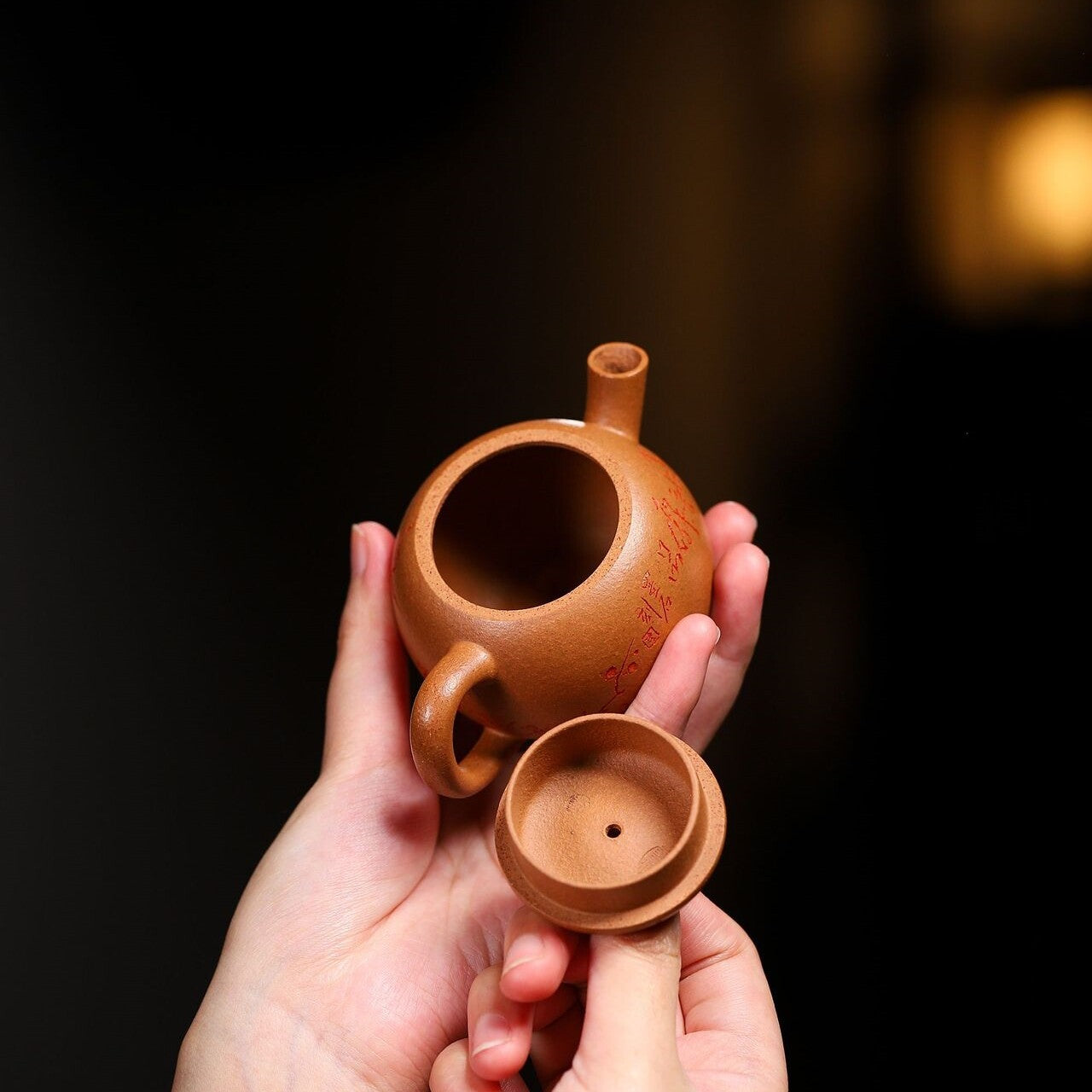True Yixing Zisha Jiangpo Clay Tea Pot Hand Carved Master Pot 100ml Kungfu Pot