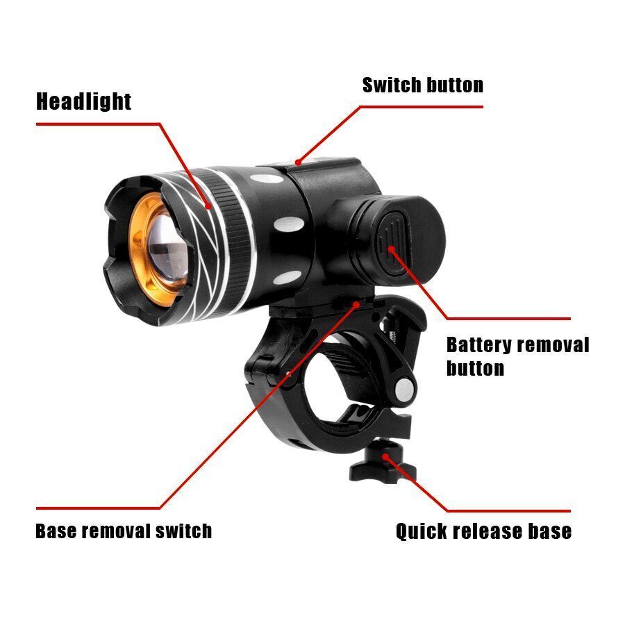 Scooter LED Lamps Headlight USB Rechargeable Bike Lights Skateboard Accessories