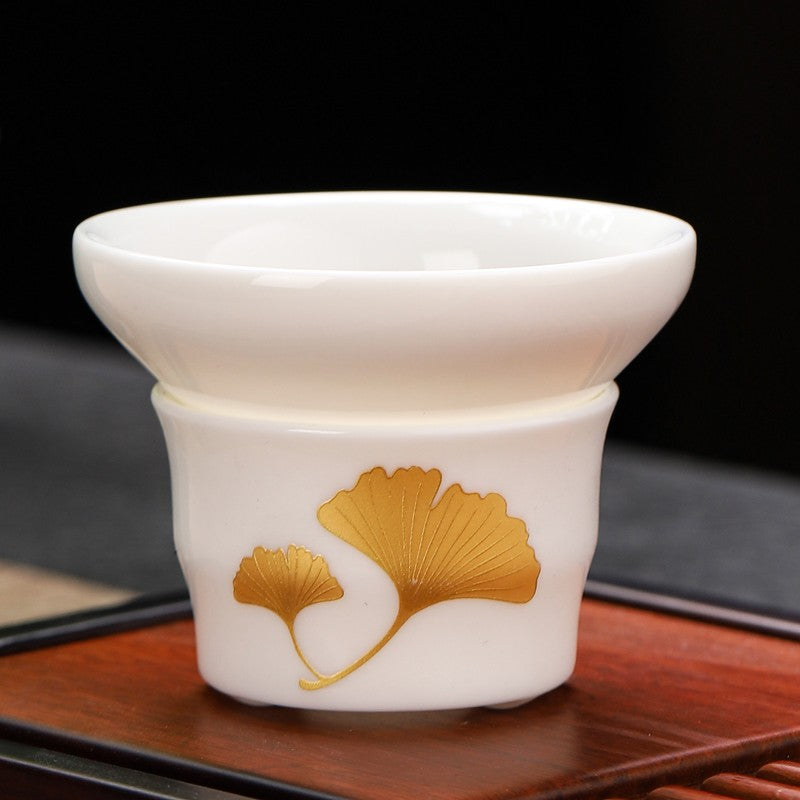 Dehua Sheep Fat Jade White Porcelain Tea Strainer Tea Filter Tea Set