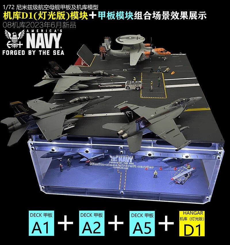 1/72 Scale Nimitz Aircraft Carrier Hangar Model Aircraft Carrier Deck Model Toy