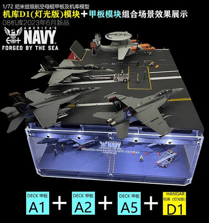 1/72 Scale Nimitz Aircraft Carrier Hangar Model Aircraft Carrier Deck Model Toy