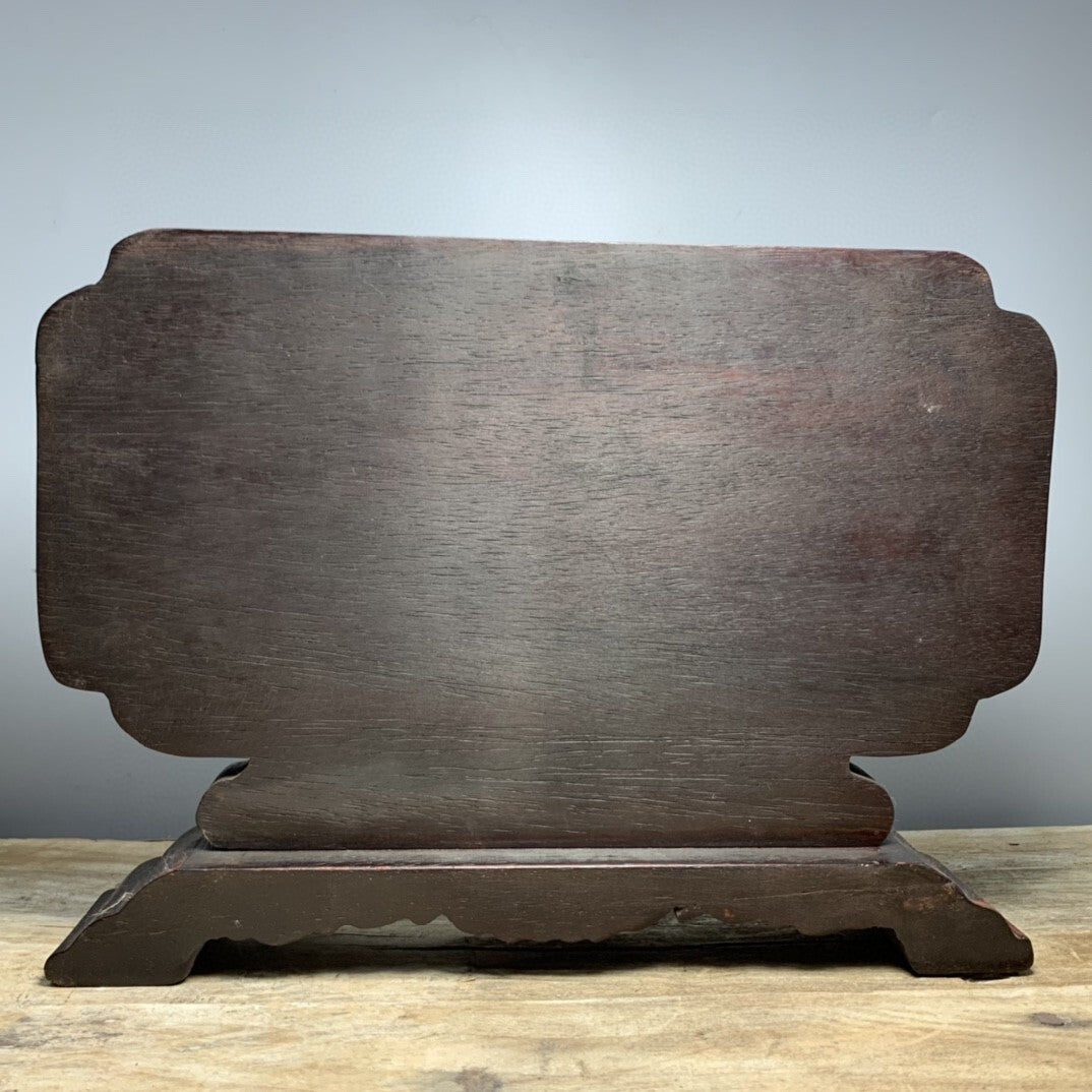 Old Chinese Hua Li Wood Carved Plaque Sculpture Chairman Mao Collection