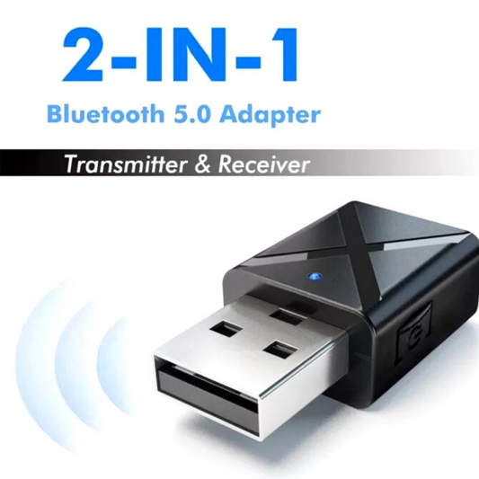 Transmisor de Audio Adaptador Receptor Estereo USB Bluetooth 5.0 PC TV Headphone