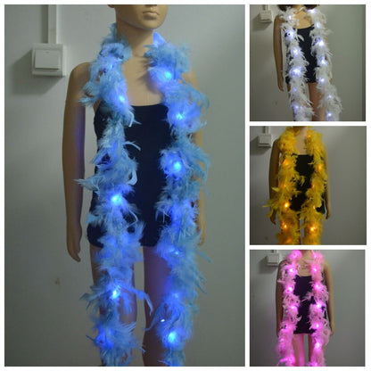 Feather Boa 2M Glowing LED Lights Party Wedding Halloween Costumes Scarf 60g 80g