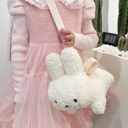 Miffy Doll Fashion Shoulder Bag Female Kawaii Plush Miffy Rabbit Cartoon Bag US