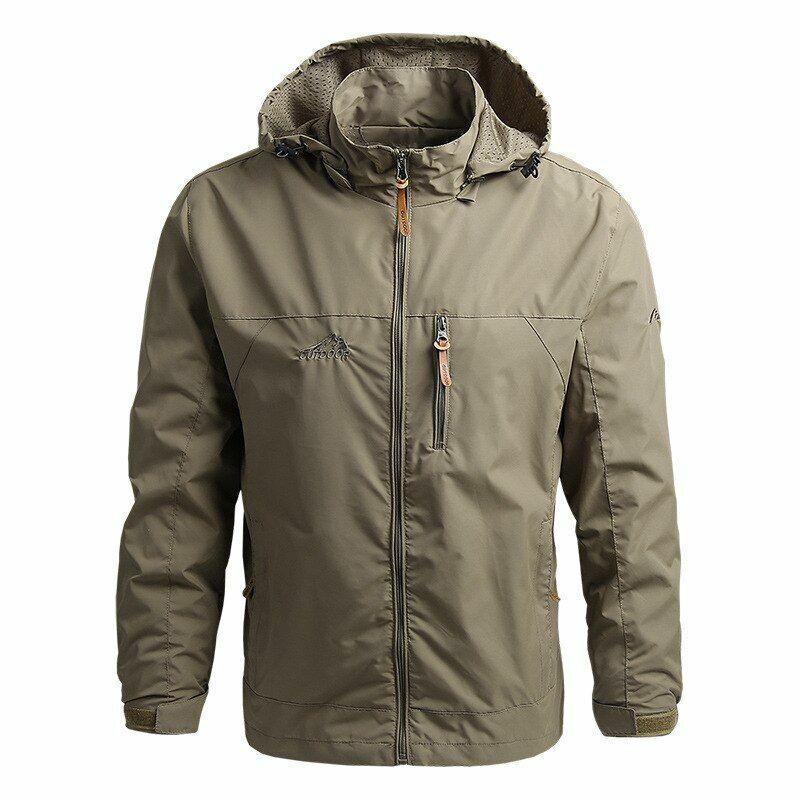 Hooded Raincoat Winter Waterproof Tactical Jacket Hiking Windbreaker Camping 5XL