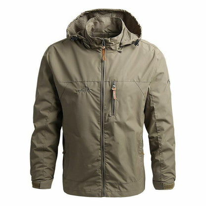 Hooded Raincoat Winter Waterproof Tactical Jacket Hiking Windbreaker Camping 5XL