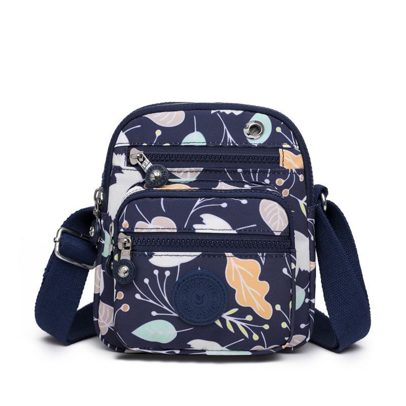 Nylon Printing Shoulder Bags Elegant Crossbody Travel Fashion Zipper Pocket Bag