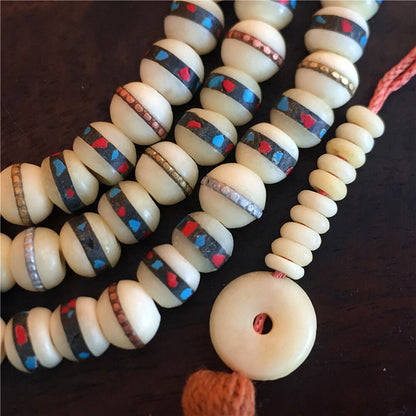 75MM TIBETAN 100% NATURAL BLESSED YAK MALA NECKLACE 108 BEADS