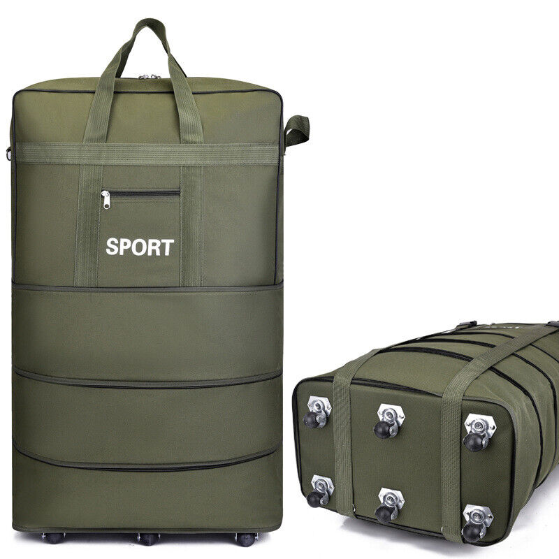 Large Capacity Foldable Luggage Trolley Bags Oxford Expendable Wheel Travel Bags