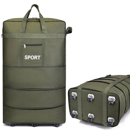 Large Capacity Foldable Luggage Trolley Bags Oxford Expendable Wheel Travel Bags