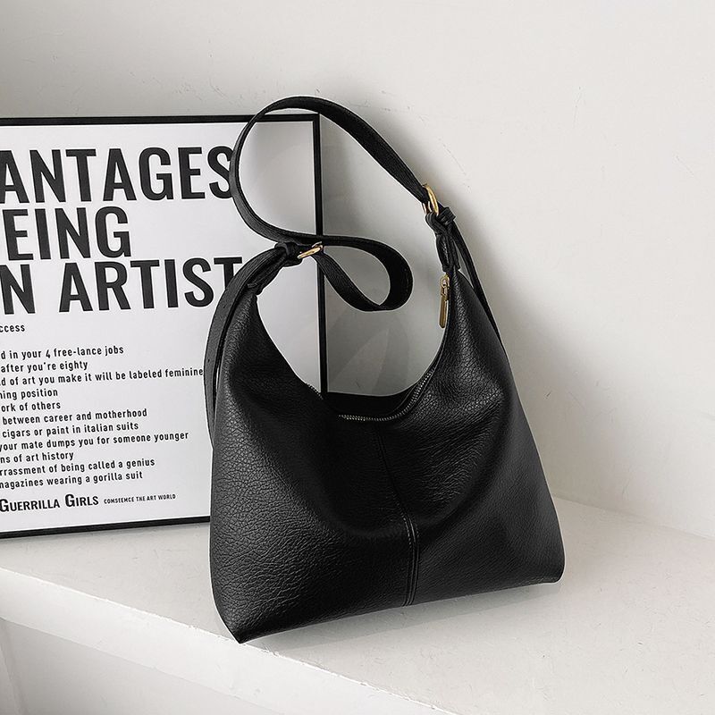 Single Shoulder Bag Fashionable Bag Solid Color Leather Single Shoulder Bag 1 PC