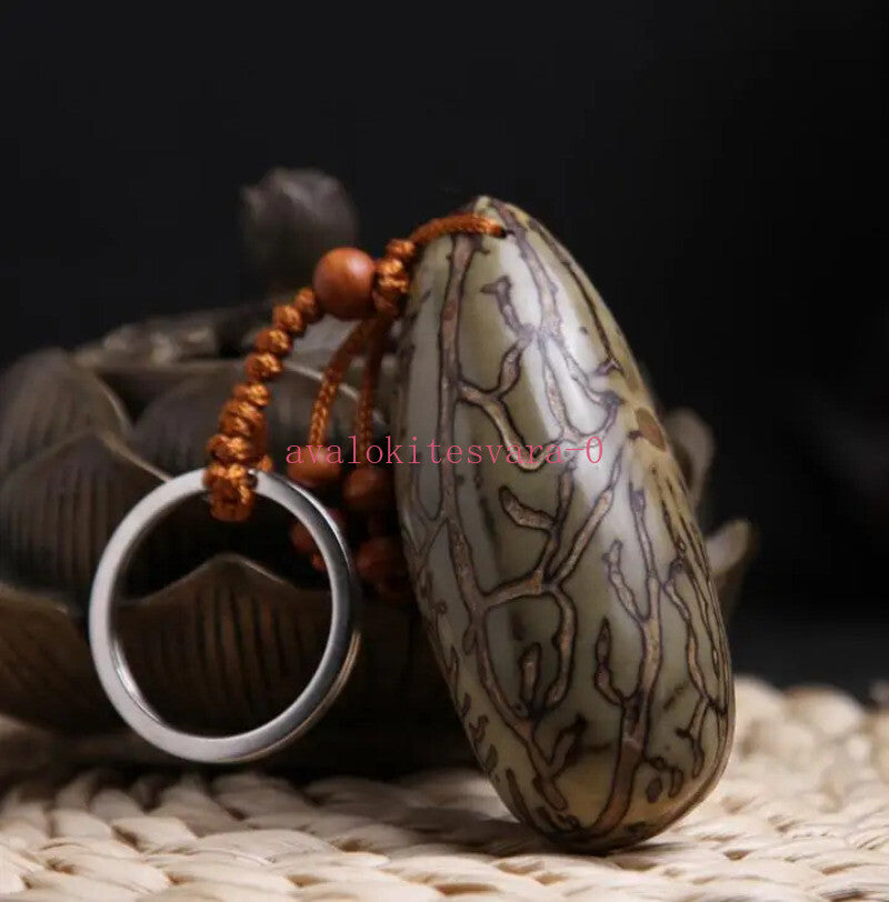 Chinese Carved Buddhism Thousand Eyes Bodhi Exquisite Car Key Chain Pendant