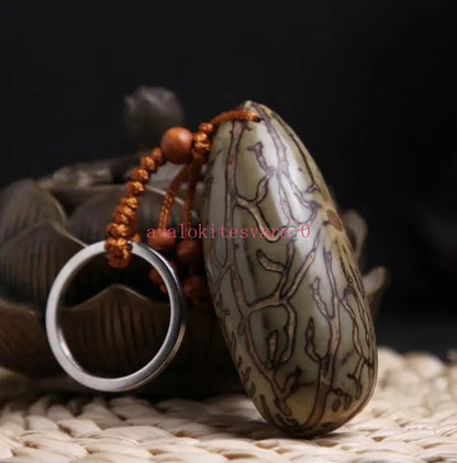 Chinese Carved Buddhism Thousand Eyes Bodhi Exquisite Car Key Chain Pendant