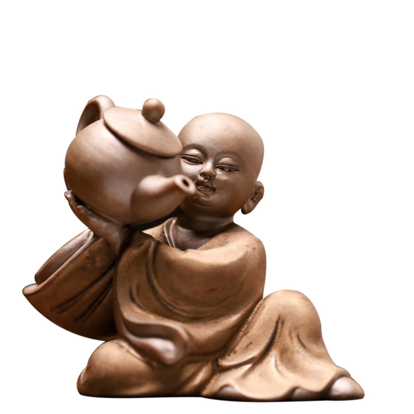 Chinese Style Little Monk Purple Sands Tea Pet 9cm Tea Tray Tea Ceremony