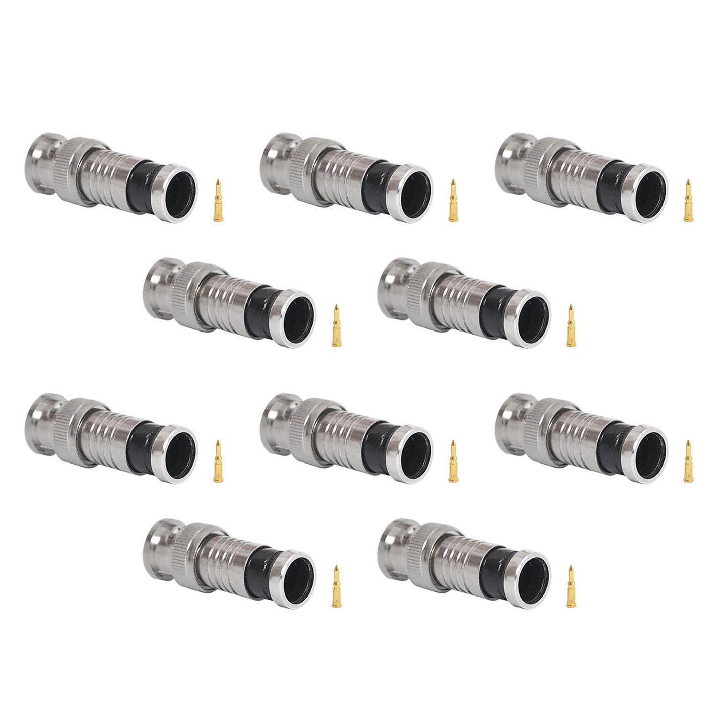 Premium Adapter BNC Compression Connector for CCTV Camera RG6 Coax Cables 10x