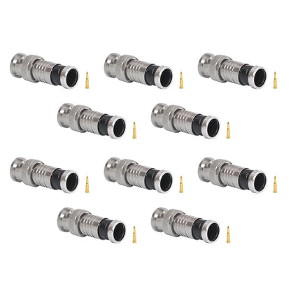 Premium Adapter BNC Compression Connector for CCTV Camera RG6 Coax Cables 10x