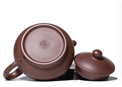 260cc chinese Yixing Handmade Zisha Purple clay Teapot Pan Hu Tea Pot