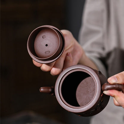Full Handmade Teapot Collectible Purple Clay Original Ore Zisha Master Pot 170ml