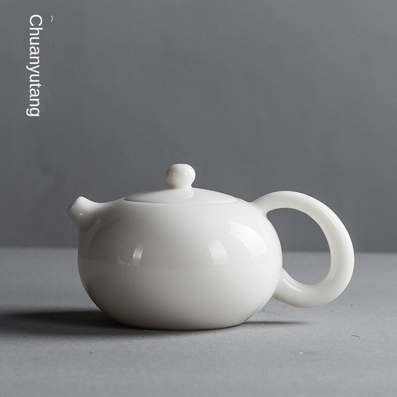Ceramic Whiteware Jade Porcelain Tea Pot Beauties Pot Entirely Handmade Ceramic