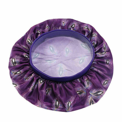 Silk Night Sleep Cap Hair Bonnet Hat Satin Wide Band Large Jumbo Head Cover Size