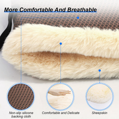 Premium Sheepskin Car Seat Covers Wool Front Cushions Auto Accessories Universal