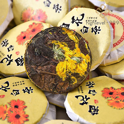 500g Chrysanthemum White Tea Small Tea Cake Fuding Aged White Tea Cake