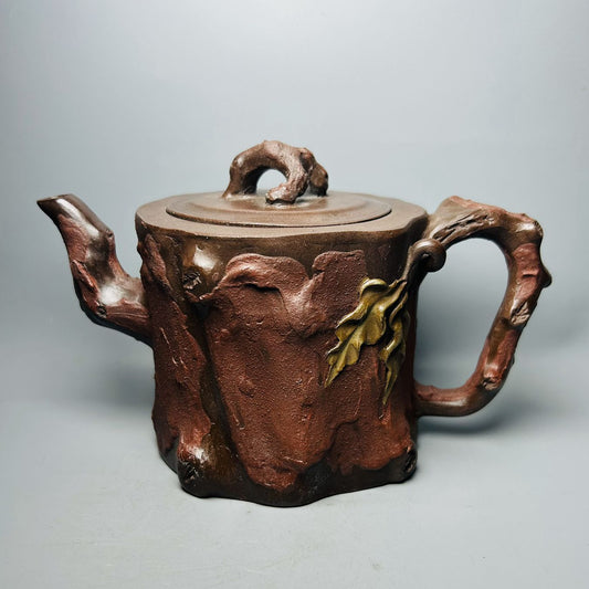 Vintage Chinese Yixing Purple Clay Teapot Zisha Ceremony Carving Collectible Art