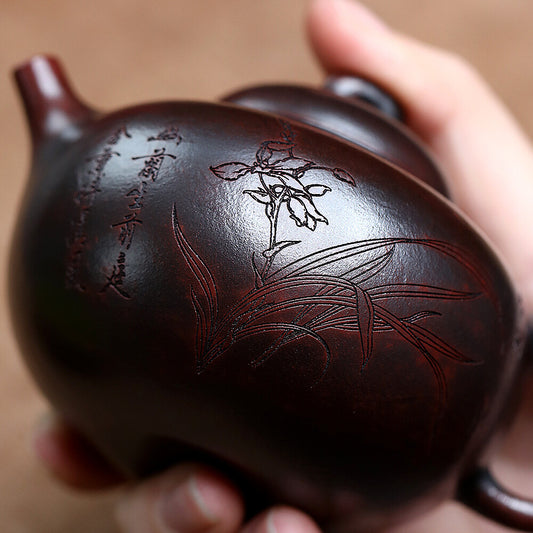 Yixing Zisha TeaPot 180cc Raw Ore Ancient Red Clay Kung Fu Tea Set
