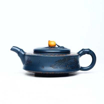 Full Handmade Tea Pot Master Yixing Zisha Tianqing Clay Marked Pot Peach Design