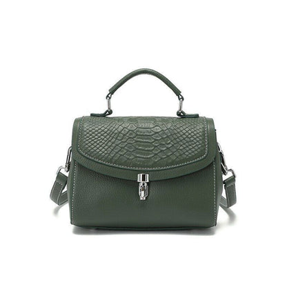 Women's Bag Genuine Leather Shoulder Bags Texture Zipper Handbags Women