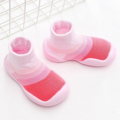 Unisex Baby Shoes First Walkers Toddler Girl Soft Rubber Knit Booties Anti-slip
