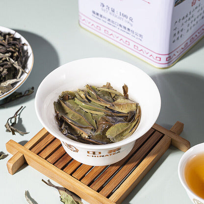 CHINATEA Fujian White Tea Pai Mu Tan Tea White Peony Tea Bai Mu Dan 100g Tin