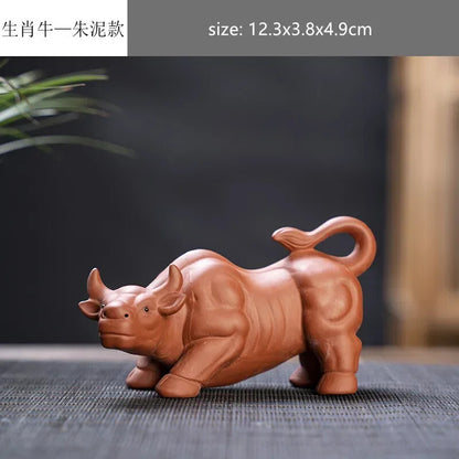Creative Purple Sand 12 Zodiac Animal Decoration Tea Pet Lovely Desktop Ornament