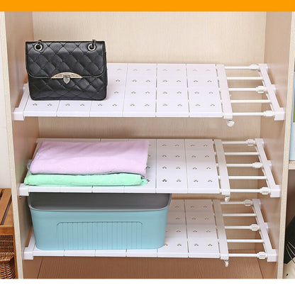 Expandable Shelf Dividers Closet Organizer Storage Bar Adjustable Clothes Rack