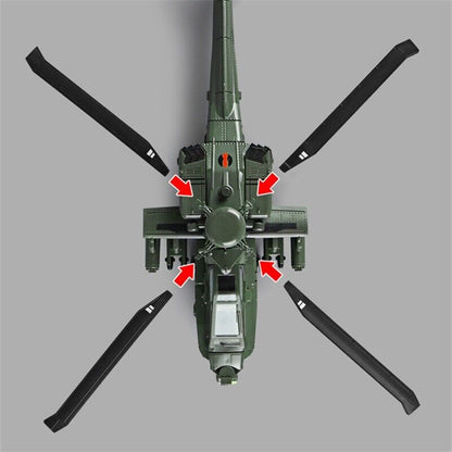 1:64 America AH-64 Apache Utility Military Helicopter Diecast Model Toys Gift