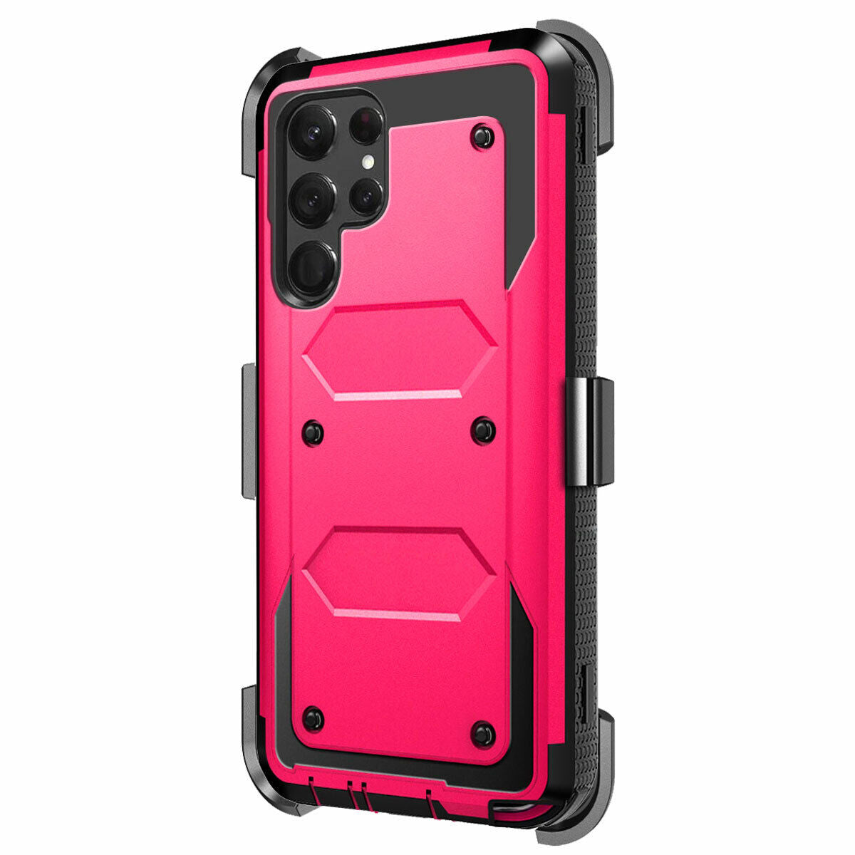 Case For Galaxy S22 5G Ultra + Clip Belt Stand Cover / Tempered Glass Protector