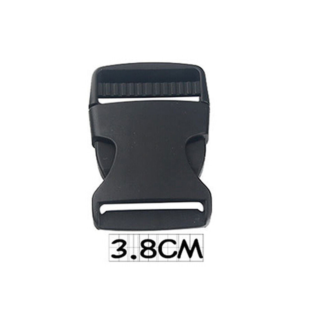 Black Plastic Side Release Clip Buckle Adjustable Webbing Bag Strap Clip Buckles