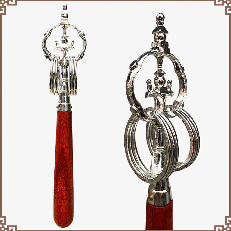 10in 26cm New Copper Khakkhara Xizhang Monk Staff Buddhist Monk's Walking Stick