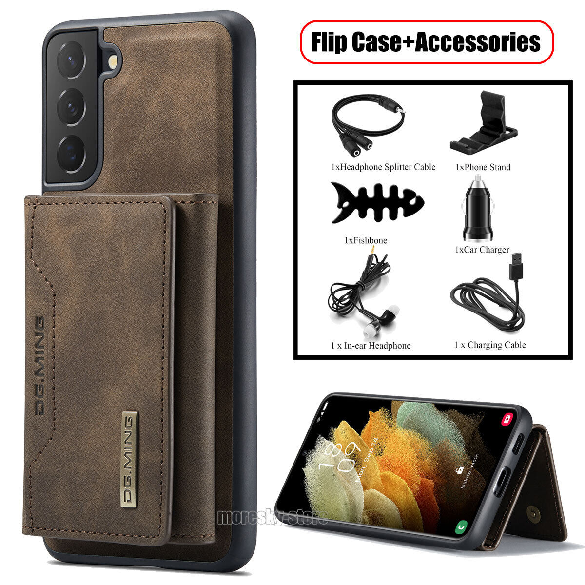 For Samsung Galaxy S21 Ultra + FE 5G Leather Case Cover Wallet Holder /Accessory