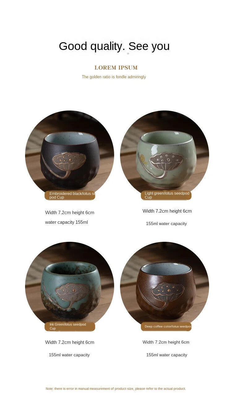 Kung Fu Tea Cup Single Cup Ceramic Master Cup Teacup Handmade Cool Vintage Coars