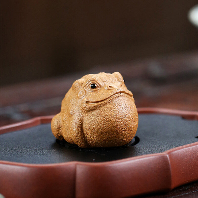 Lovely Tea Pet Table Decoration House Warming Gift Yixing Zisha Tea Play Toad