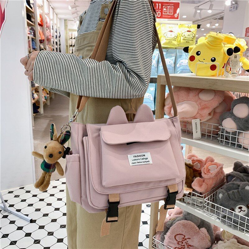 Women Shoulder Messenger Bag Waterproof Nylon Crossbody Bag Handbag Large Purse
